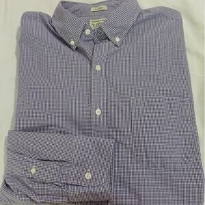 sewn for J.Crew 100% cotton lavender check large classic button-down long-sleeve